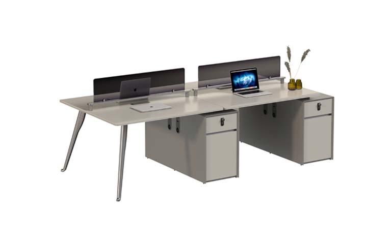 Four-Person Panel-Based Open Office Workstation with Two Locking Pedestals WS4-PANEL-2PED-2800