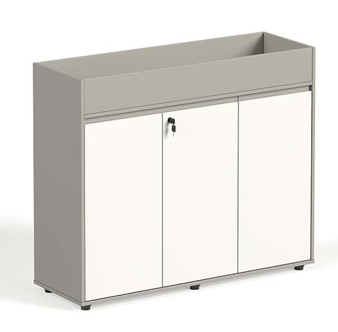 Three-Door Locked Metal Storage Cabinet with Raised Back Lip MC-3D-1200-LOW-LIP