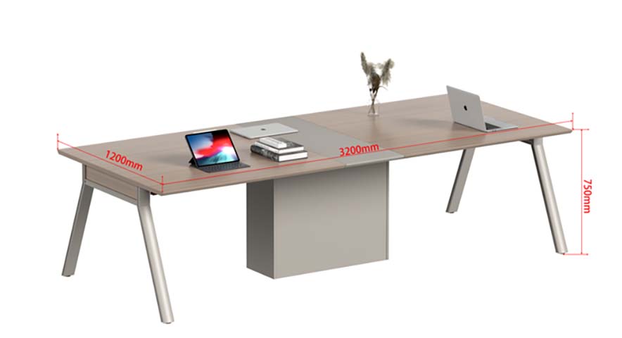 Rectangular Panel Conference Table with Central Modesty Panel CT-3200X1200-MP