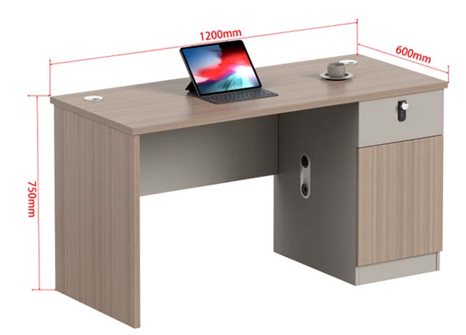 Single Pedestal Office Workstation Desk OFD-1200x600-SP750