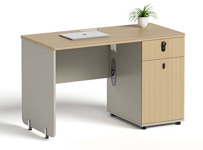Single Pedestal Office Desk with Locking Drawer and CPU Door OD-SP1400-LOCK