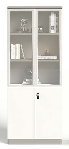 Tall Steel Storage Cabinet with Upper Glass Doors and Lower Solid Doors ISC-G2S2-9004001850