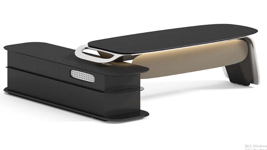 Modern L-Shaped Executive Desk with Integrated Storage Cabinet ED-L-BLK-2800