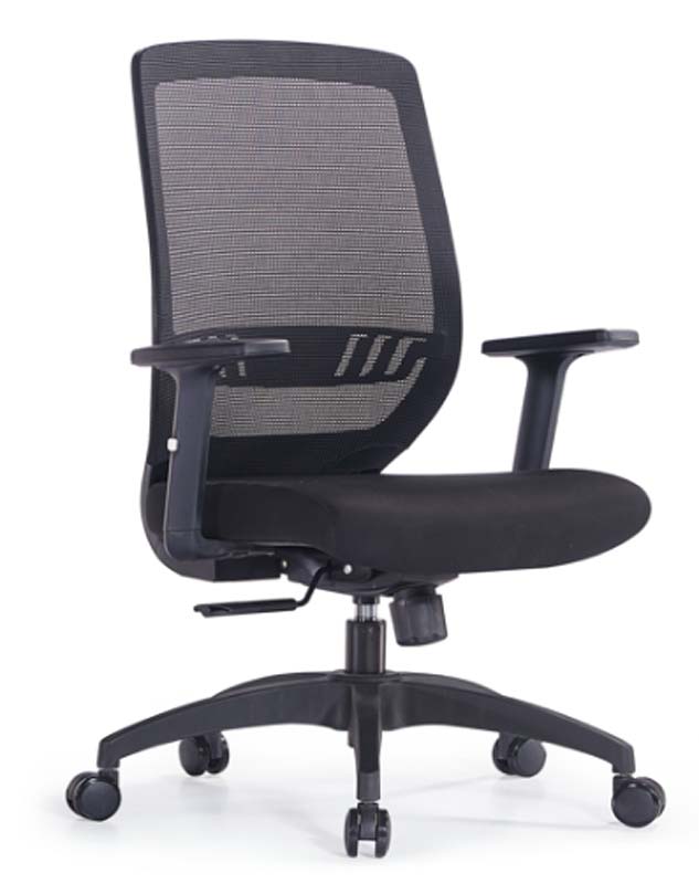 Black Mesh Task Office Chair with Fixed T-Armrests TASK-MESH-FA5-BLK
