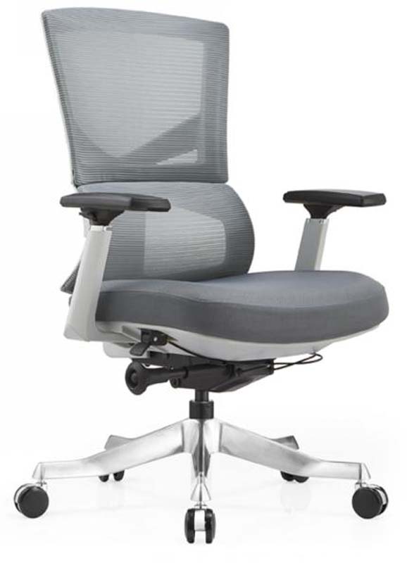 Mid-Back Gray Mesh Ergonomic Task Chair MB-GMESH-ALU-01