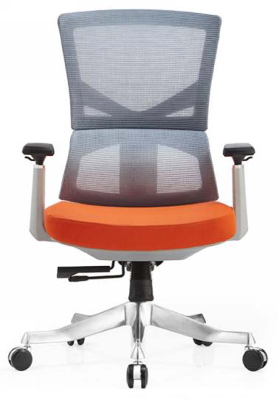 Gray Mesh Ergonomic Task Chair with Orange Cushioned Seat ERC-MESH-ORG-520