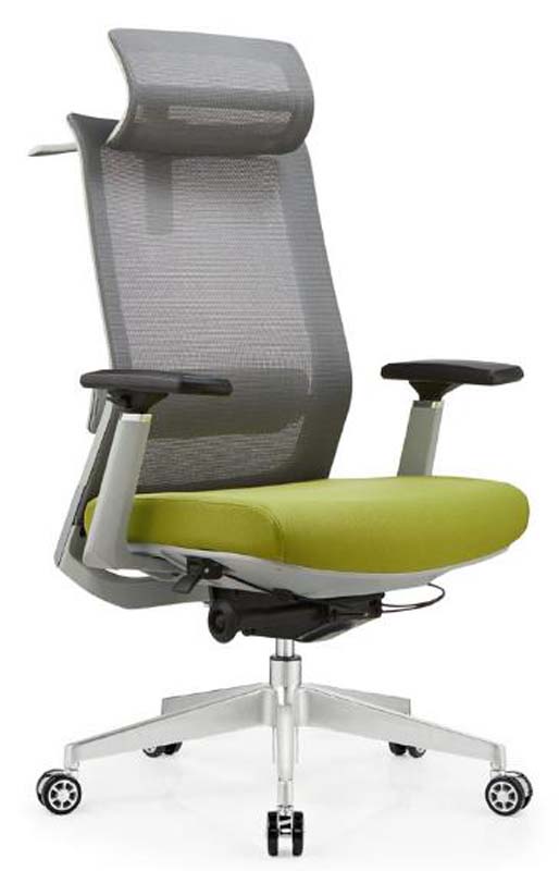 High-Back Mesh Ergonomic Executive Chair with Headrest and Green Cushion ERC-MESH-HB-GN-01