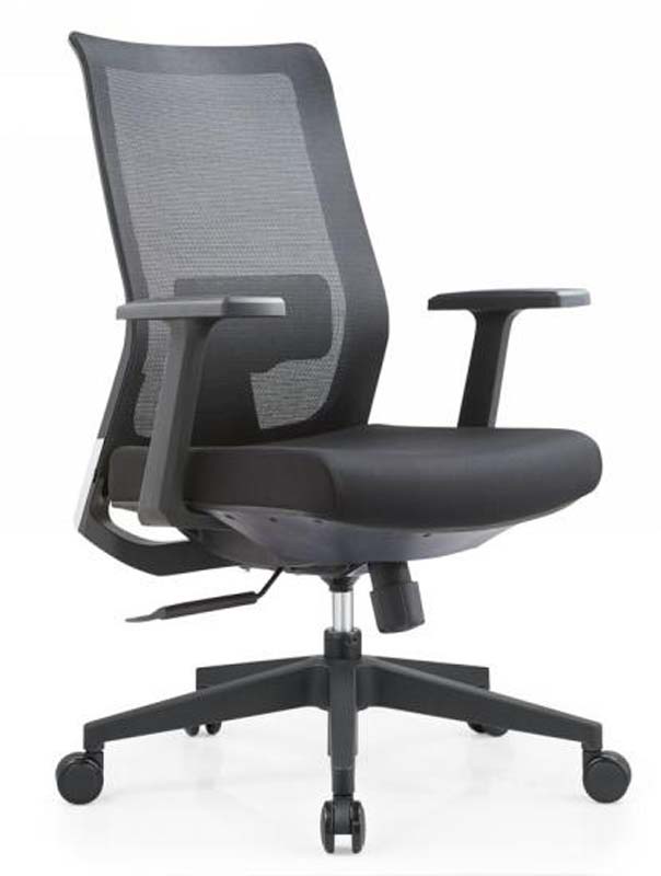 Black Mesh Swivel Task Chair with Fixed Armrests MB-TASK-01-BLK