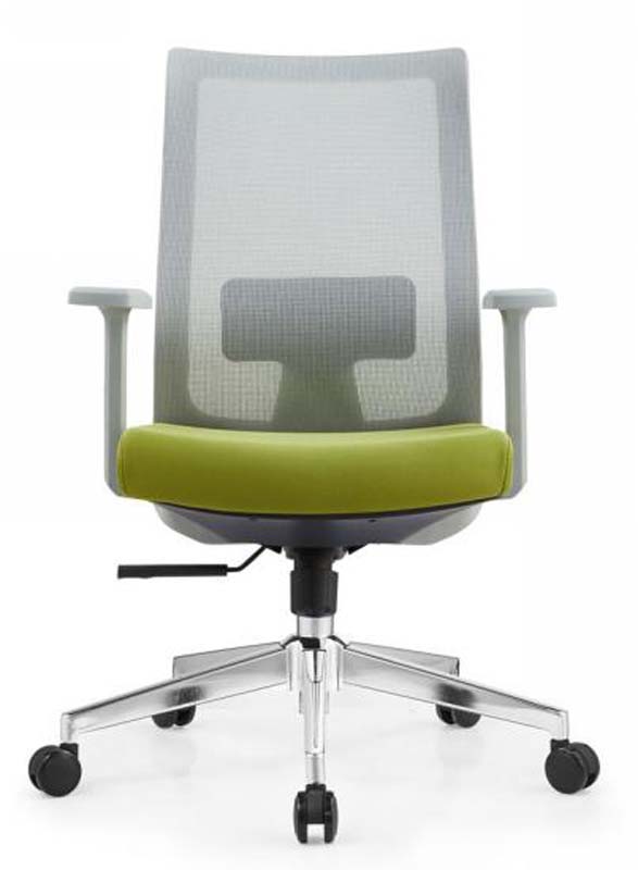 Mesh Mid-Back Swivel Task Chair with Green Upholstered Seat OC-MESH-MB-GRN-5P
