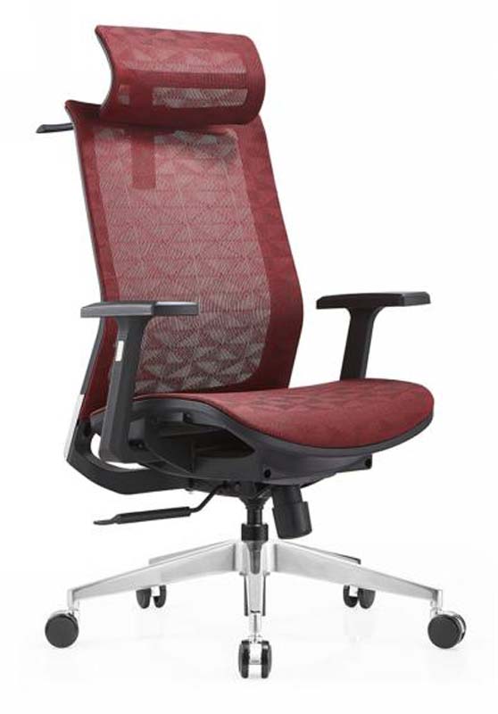 High-Back Burgundy Mesh Ergonomic Office Chair with Headrest U-EMH-BUR-01