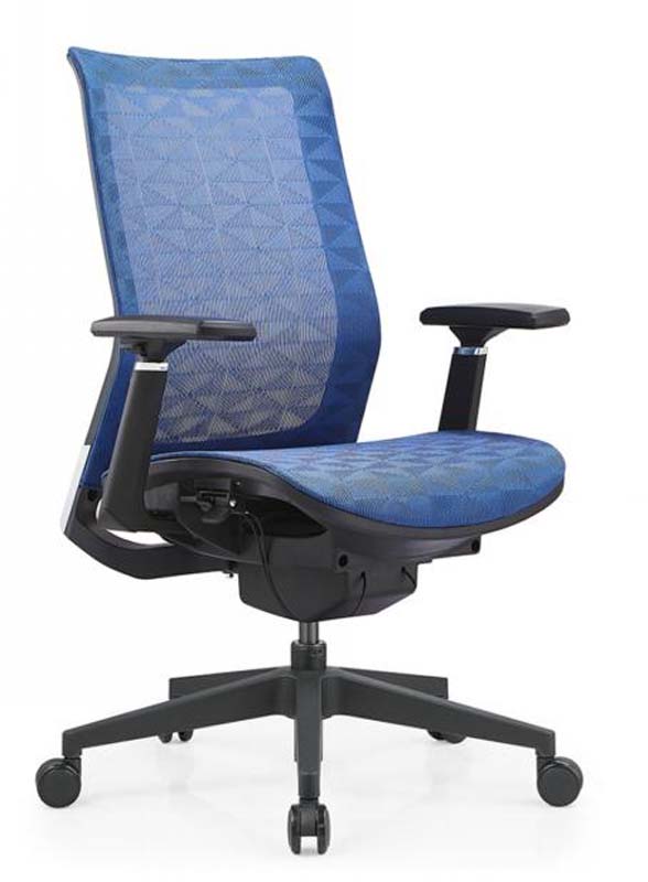Blue Mesh Swivel Task Chair with Fixed Armrests TASK-MESH-BL-FA5