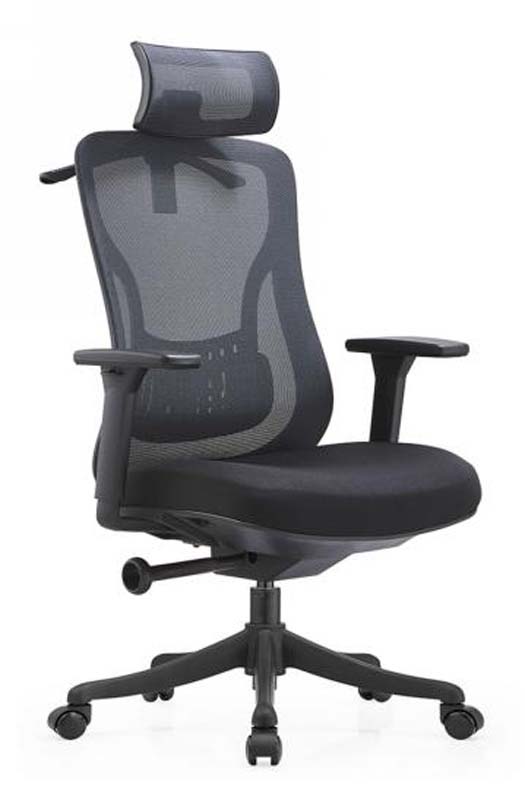 High-Back Mesh Ergonomic Task Chair with Headrest and Adjustable Arms EMH-HB-01