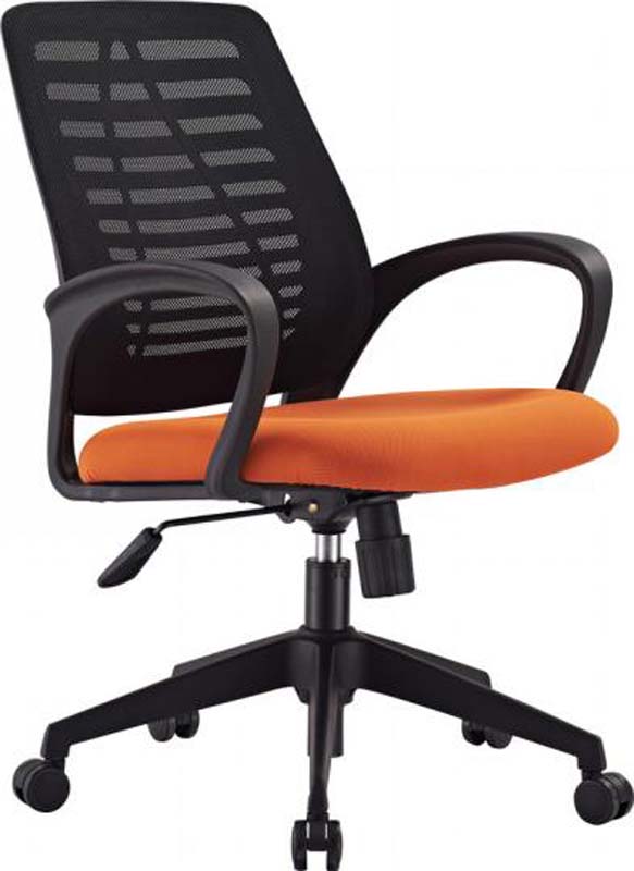 Mesh Back Swivel Task Chair with Orange Seat TASK-MESH-ORG-50MM