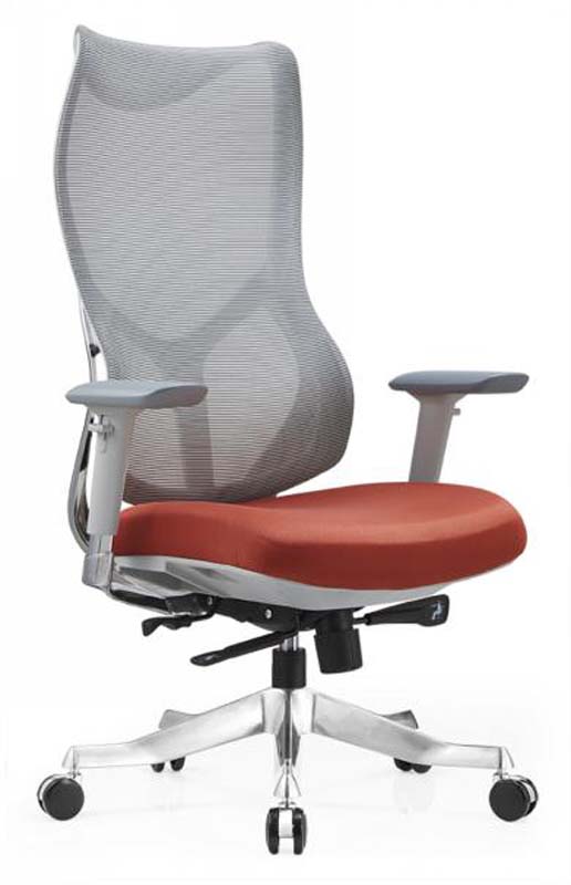 High-Back Mesh Ergonomic Office Chair with Orange Upholstered Seat HB-MESH-ERGO-ORG-01