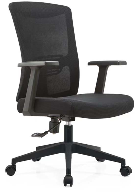 Black Mesh Ergonomic Swivel Task Chair with Fixed Armrests OFC-MESH-FA-50B