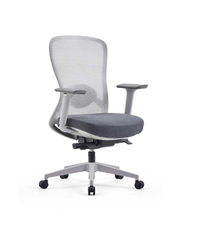 Mid-Back Grey Mesh Swivel Task Chair with Fixed Armrests TSK-MSH-GRY-01