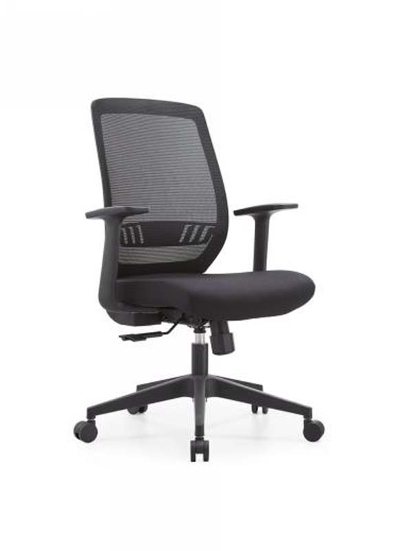 Black Mesh Ergonomic Task Chair with Fixed Arms and Swivel Base MTC-BK-620-590-1010