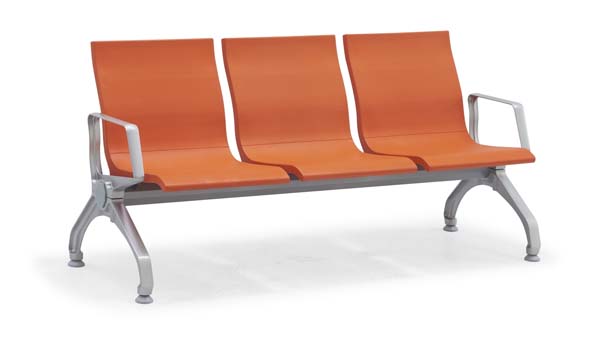 3-Seat Polyurethane Airport Waiting Bench with Aluminum Alloy Frame