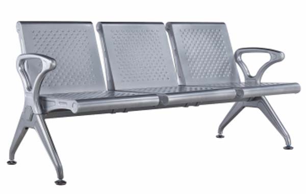 3-Seat Perforated Metal Public Waiting Bench