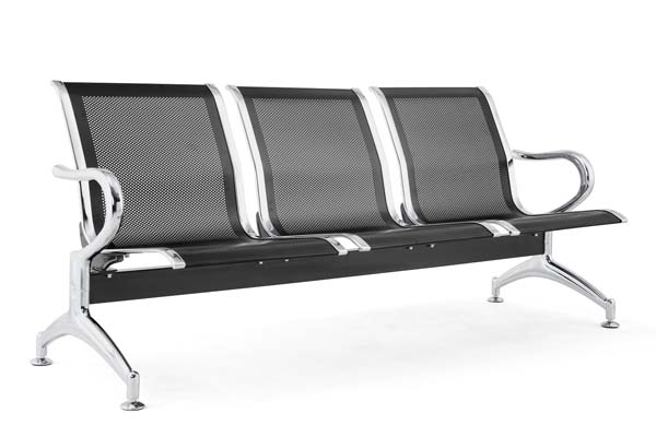 3-Seat Metal Mesh Public Waiting Bench