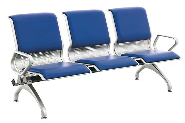 3-Seater Public Waiting Bench with Upholstered Pads