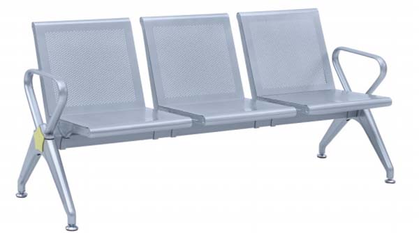3-Seater Perforated Metal Public Waiting Chair