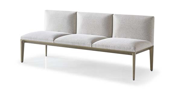 Three-seat Upholstered Metal Frame Lounge Bench