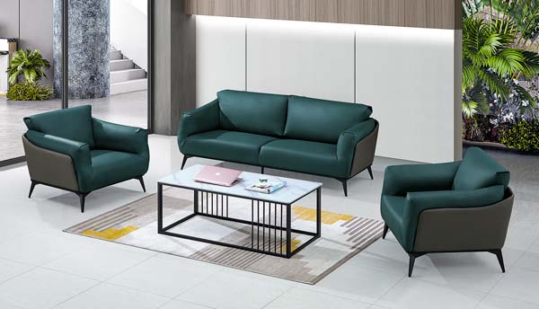 4-Piece Modern Office Reception Sofa Set with Coffee Table