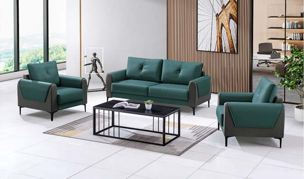 3-Piece Two-Tone Upholstered Office Lounge Sofa Set