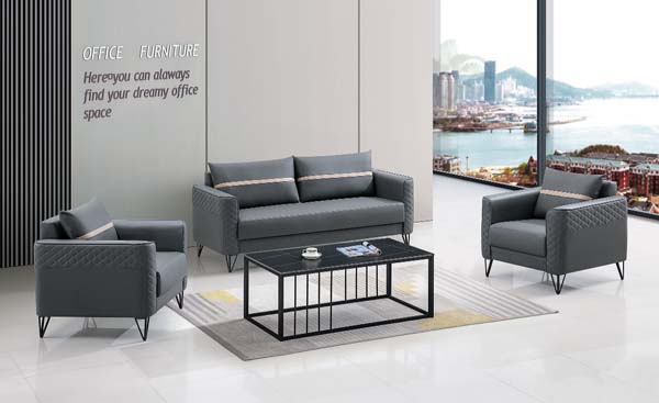 Modern 4-Piece Office Reception Sofa Set with Matching Coffee Table