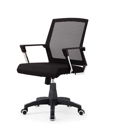 Mid-Back Mesh Task Office Chair with Upholstered Seat and Chrome Arm Supports