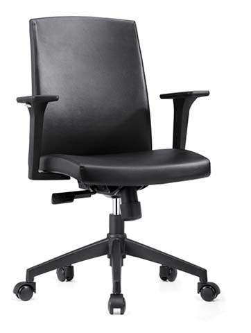 Mid-Back Black Upholstered Ergonomic Office Task Chair