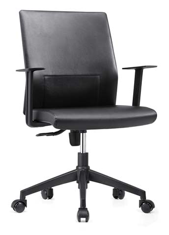Black Mid-Back Executive Office Chair with Upholstered Seat and Back