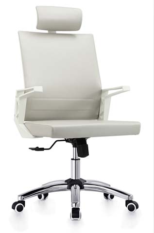 High-Back Upholstered Executive Office Chair with Headrest and Fixed Arms
