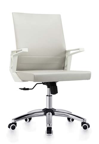 Modern Mid-Back Upholstered Executive Office Chair with Chrome Base