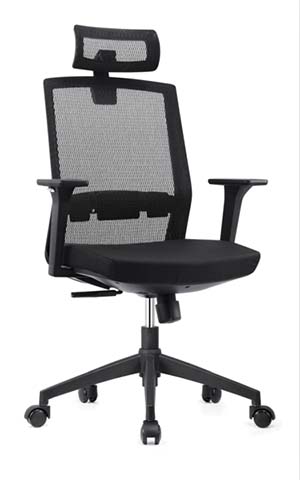 High-Back Mesh Ergonomic Office Chair with Adjustable Headrest and Lumbar Support