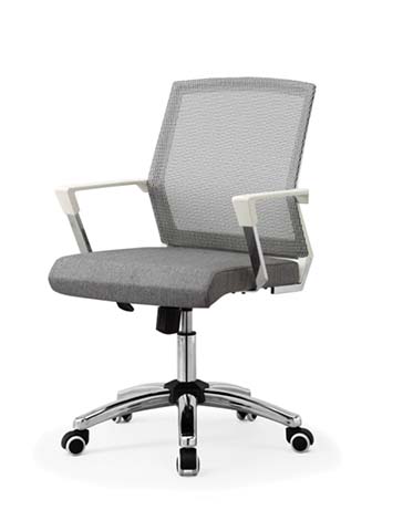 Mid-Back Mesh Office Task Chair with Upholstered Seat and Chrome Base