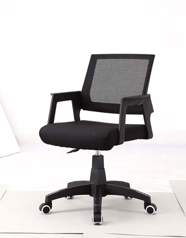 Black Mesh Back Task Office Chair with Fixed Arms