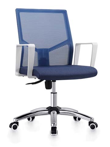 Mid-Back Mesh Task Office Chair with Fabric Seat and Chrome Base