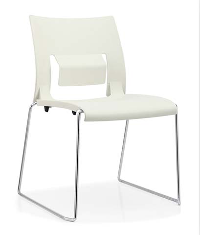 White Polypropylene Stackable Sled-Base Guest Chair