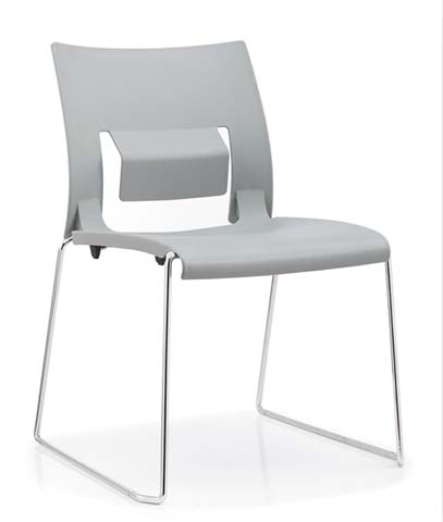Grey Polypropylene Sled-Base Stackable Visitor Chair