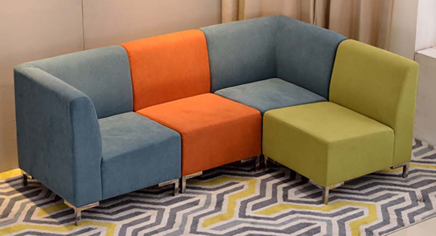 4-Seat Modular L-Shaped Fabric Lounge Sofa