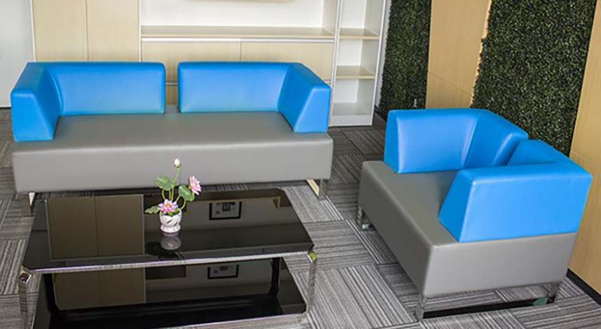 2-Seater Office Lounge Sofa and Single Lounge Chair with Coffee Table Set