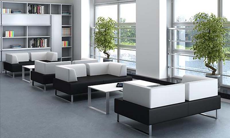 Modern Modular Office Lounge Seating Set with Coffee Tables