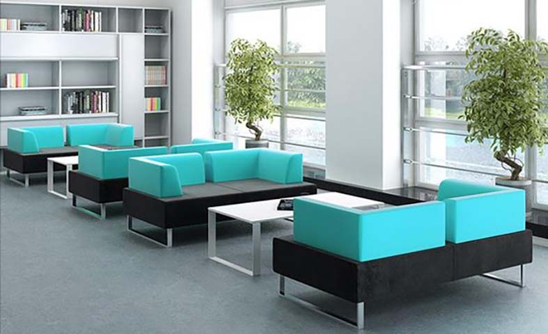 Modular Office Lounge Sofa Set with Side Tables