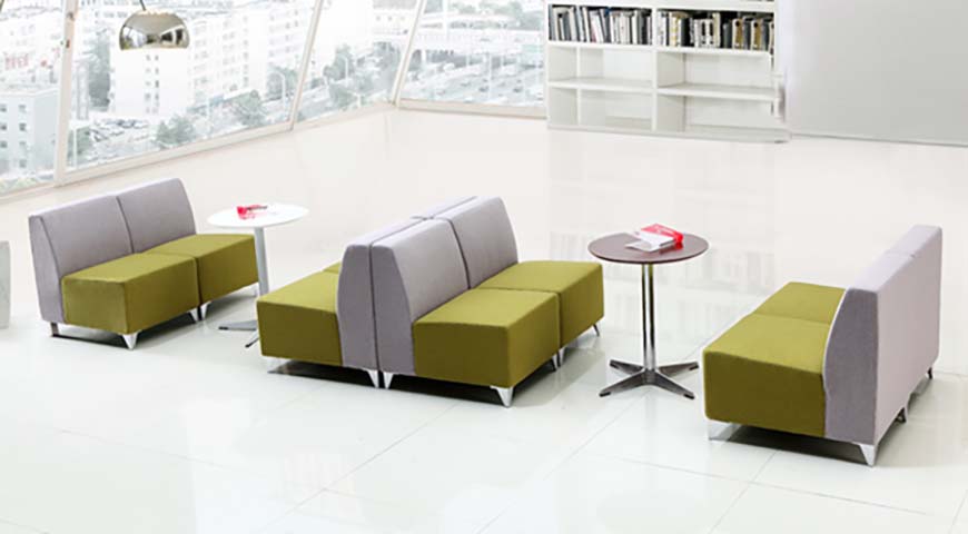 Modular Office Lounge Seating Set with Side Tables