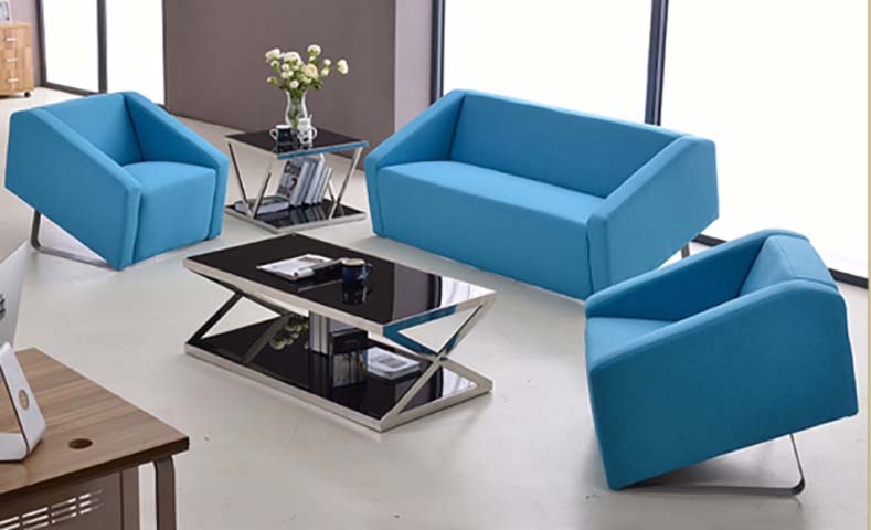 Turquoise Modern Lounge Seating Set with Coffee & Side Tables