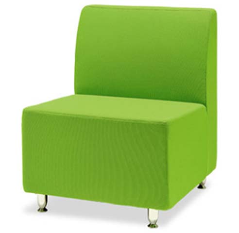 Armless Upholstered Modular Lounge Chair with Caster Base