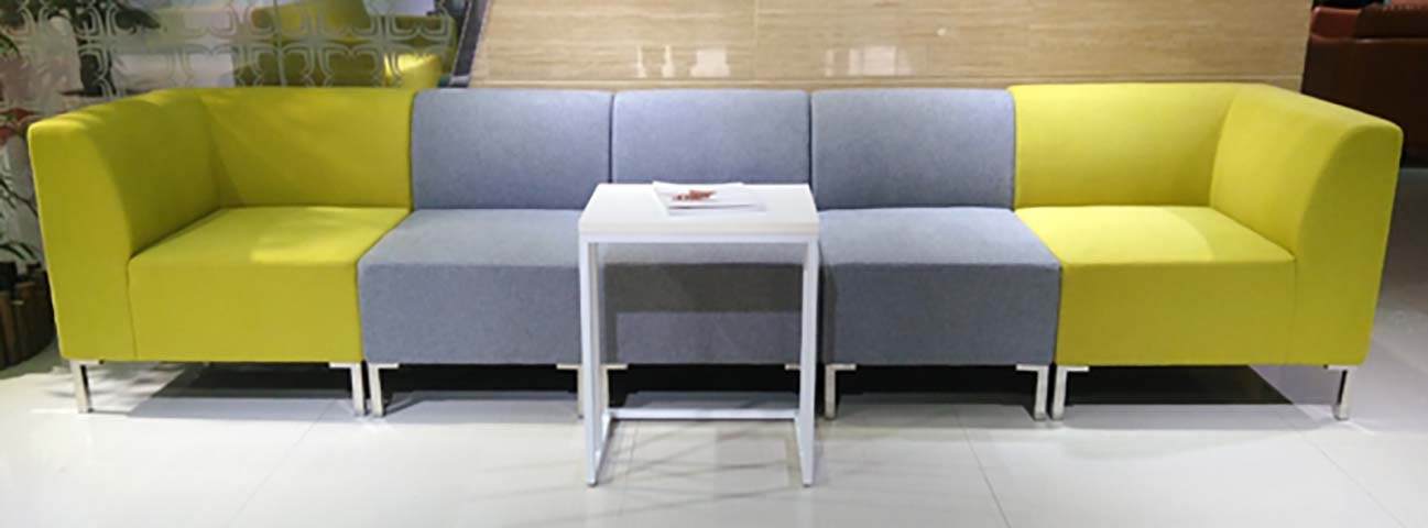5-Seat Modular Reception Sofa Set with Center Side Table