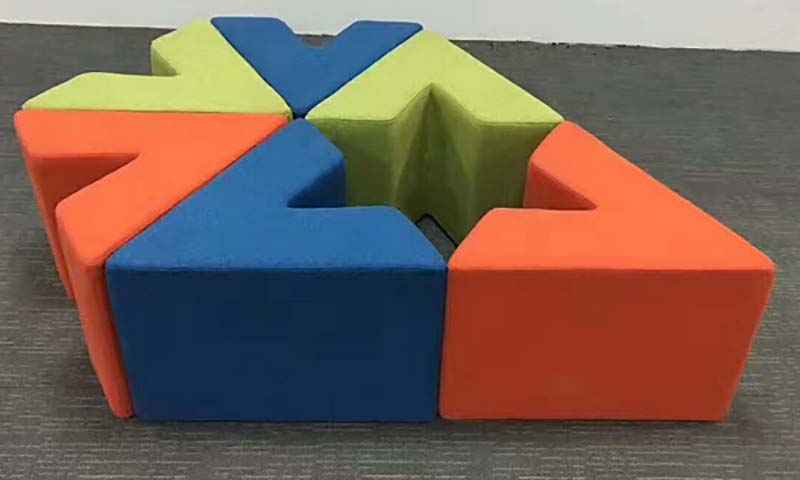 Arrow-Shaped Modular Puzzle Ottoman Set (6-Piece)